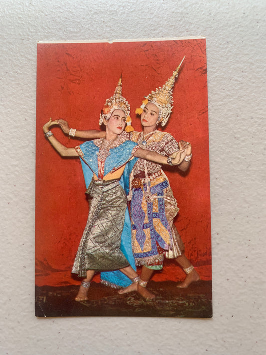 Vintage Postcard Thai Classical Dancers