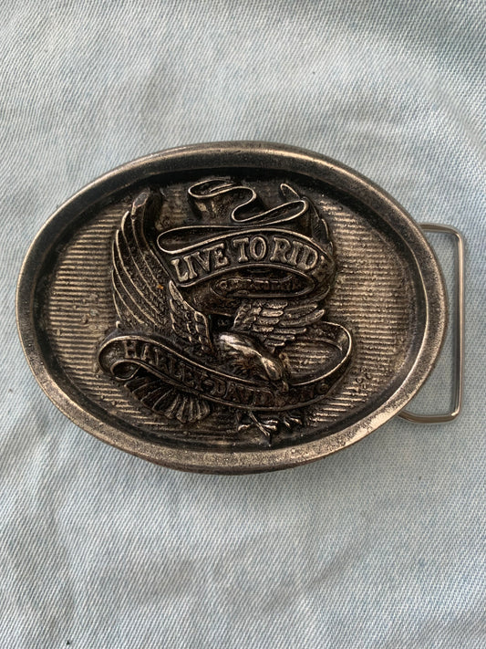 Belt Buckle Harley Davidson Live to Ride Front