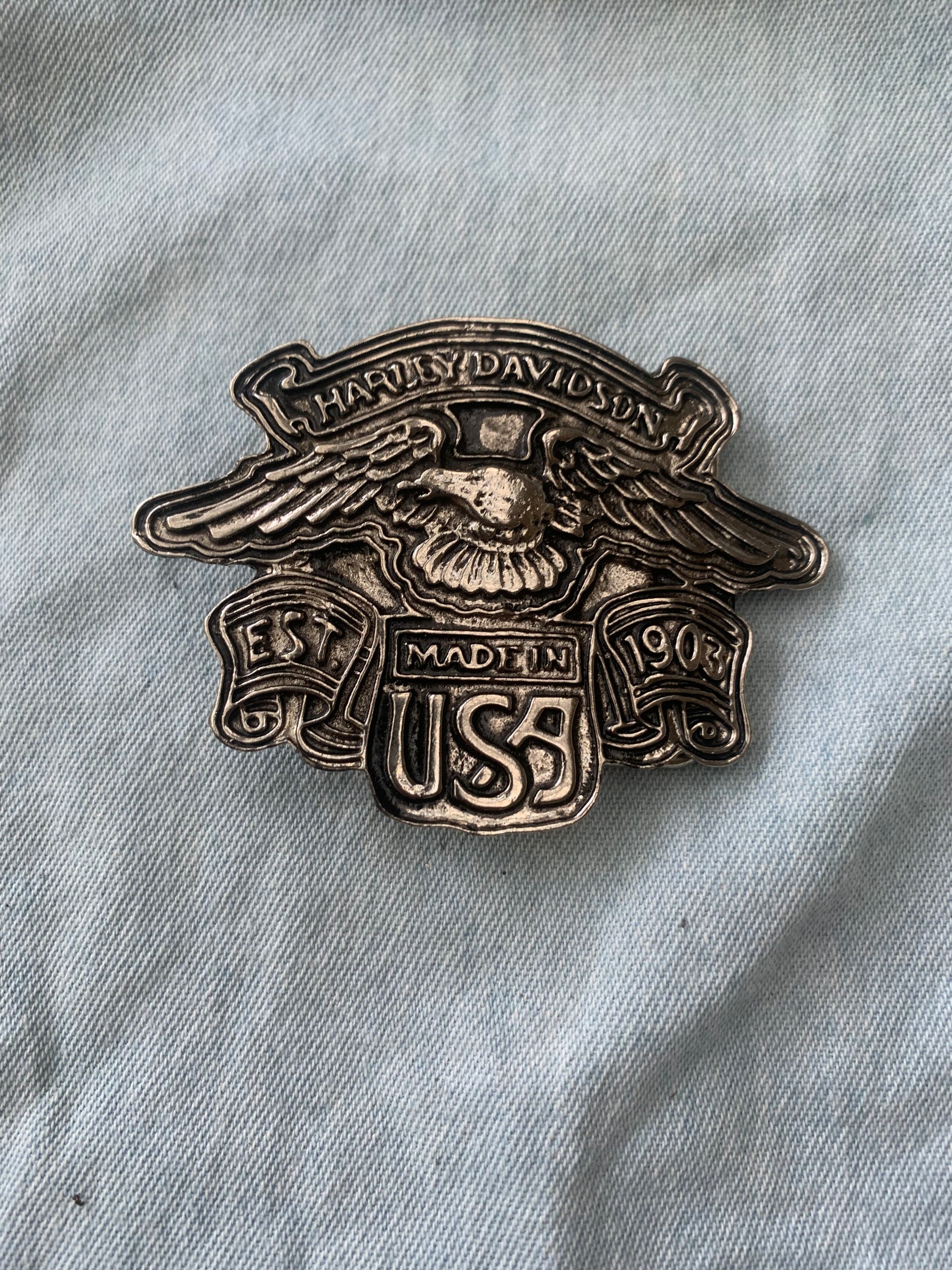 Belt Buckle Harley Davidson Made in the  U.S.A. Front