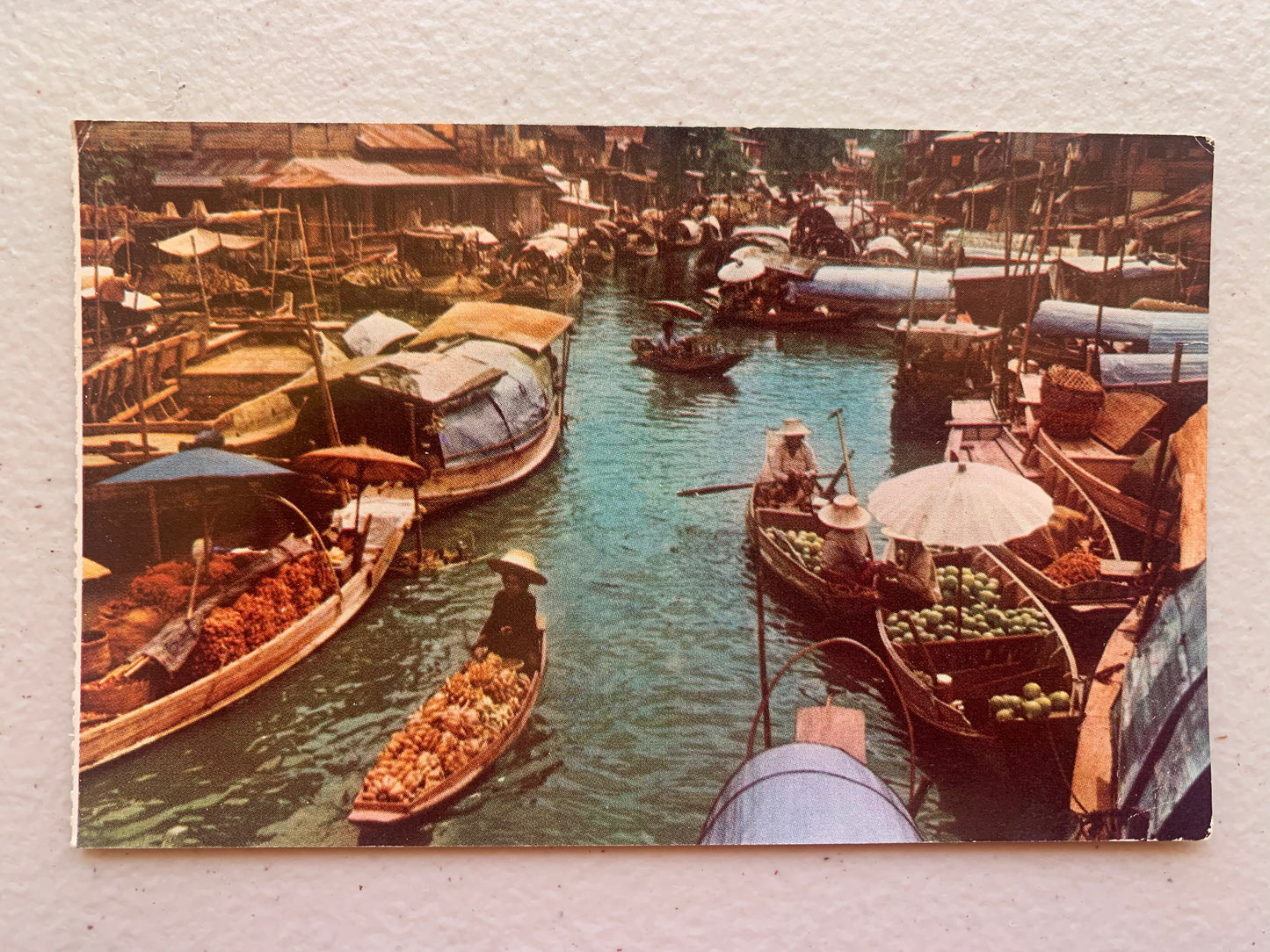 Vintage Postcard Bangkok Floating Market