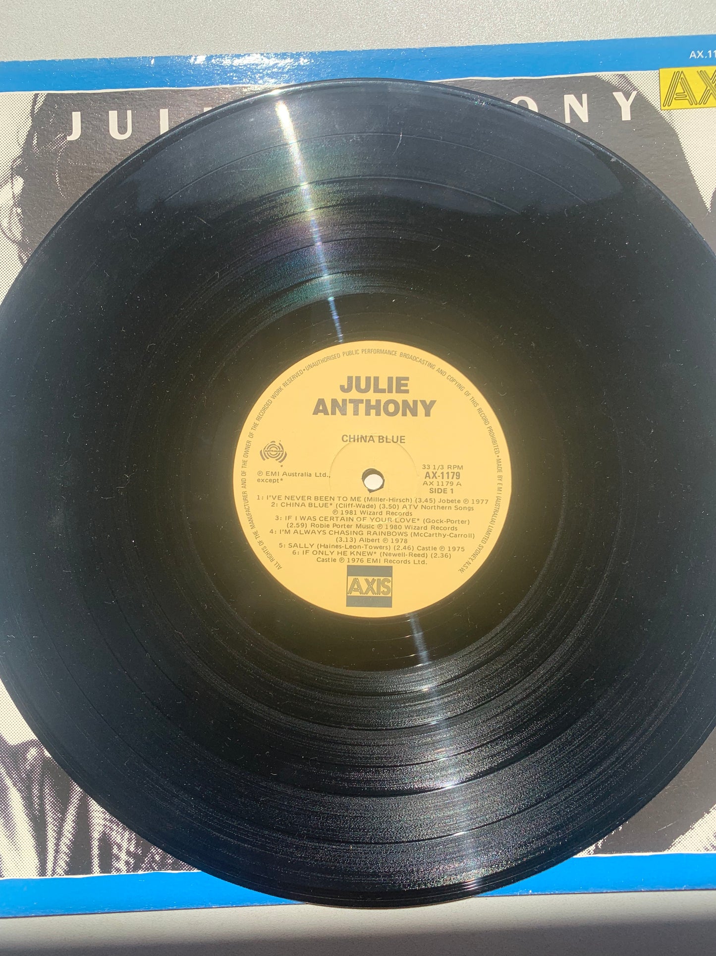 Vinyl Record LP Julia Anthony China Blue Original 1983