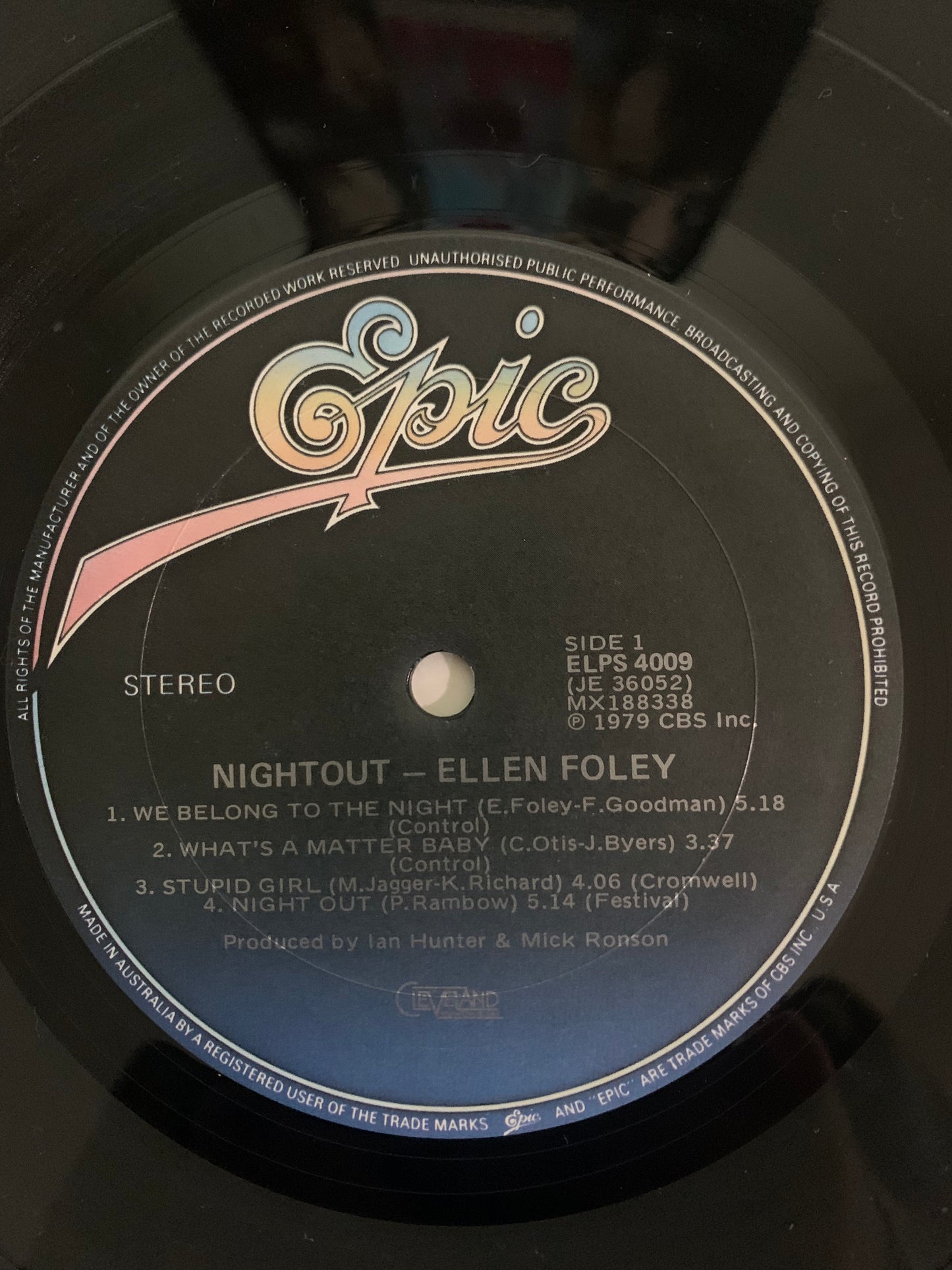 Vinyl Record LP Ellen Foley Night Out Original 1979